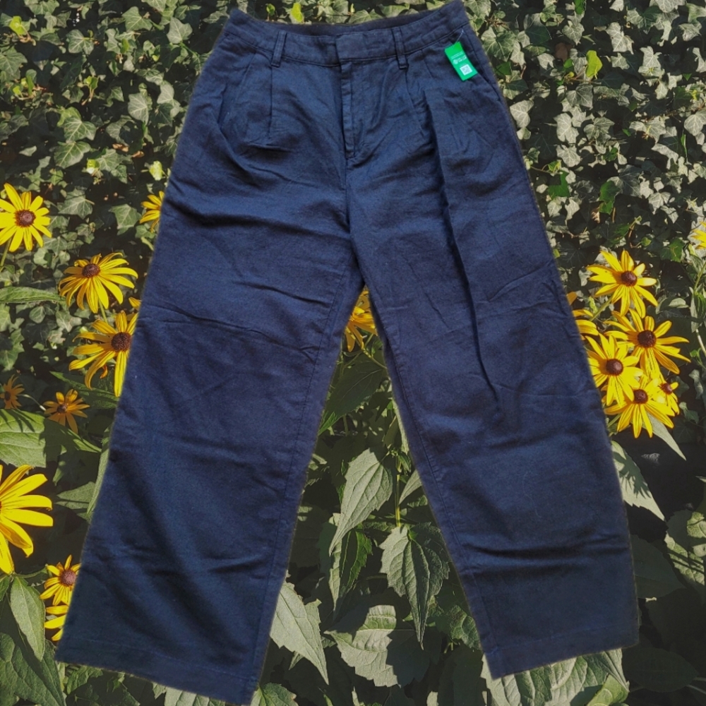 Black Linen High Waisted Pants Gap size 12